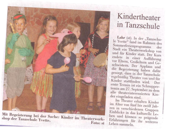 Ferienprogramm der Tanzschule Yvette Lahr 2011: Kinder-Theater