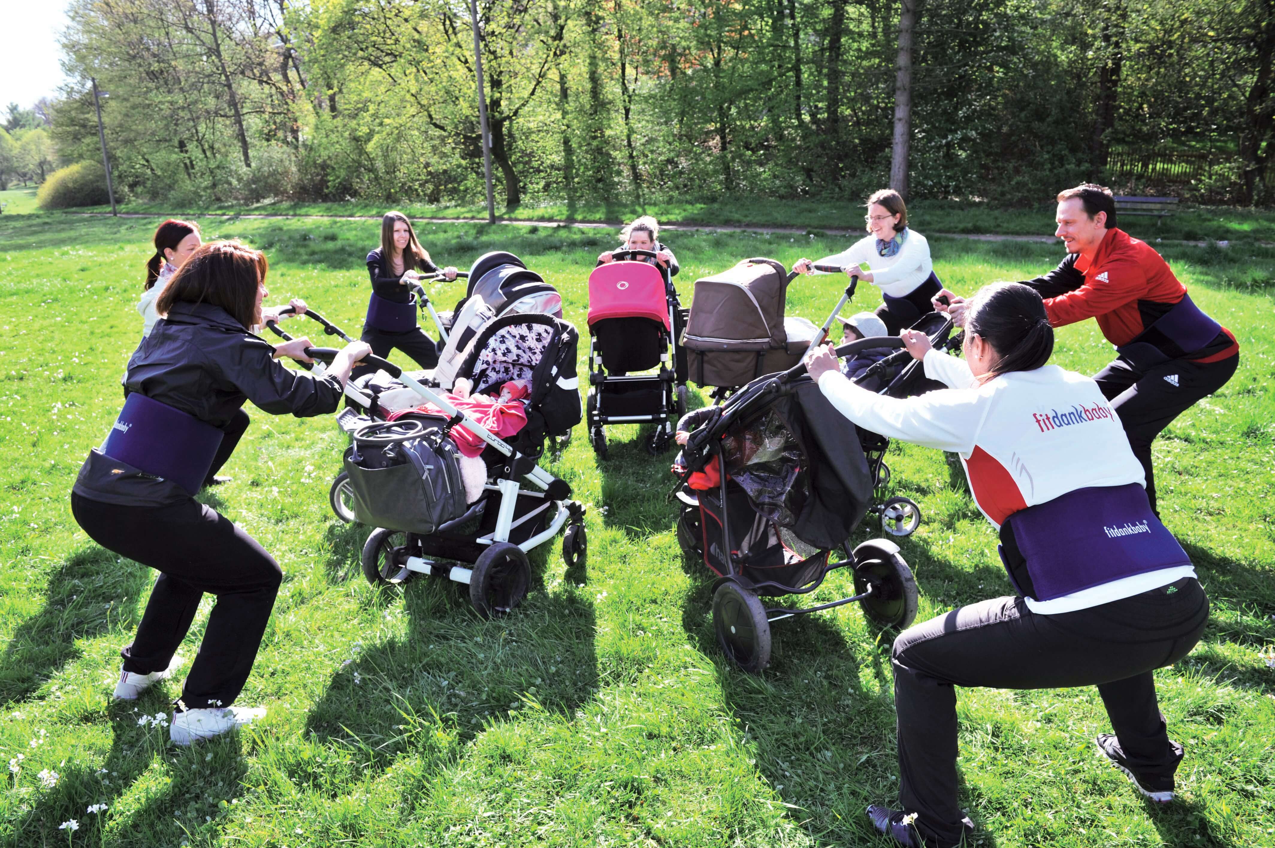 Fitness outdoor mit Baby