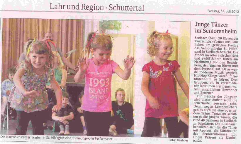 Kinder-Tanzschule Yvette: Auftritt in St.-Hildegard in Lahr